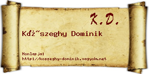 Kőszeghy Dominik névjegykártya